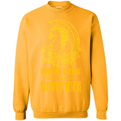 November Unicorn T-shirt Unicorn Queens Are Born In November Gold