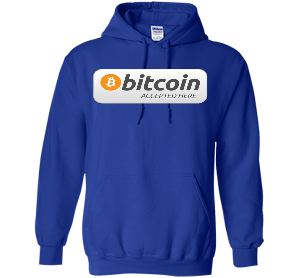 Bitcoin Accepted Here BTC Cryptocurrency T-shirt Royal