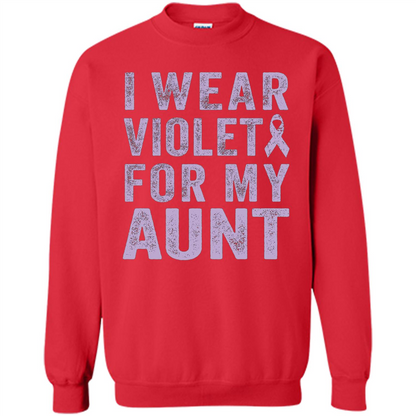 Cancer Awareness T-shirt I Wear Violet For My Aunt T-shirt Red