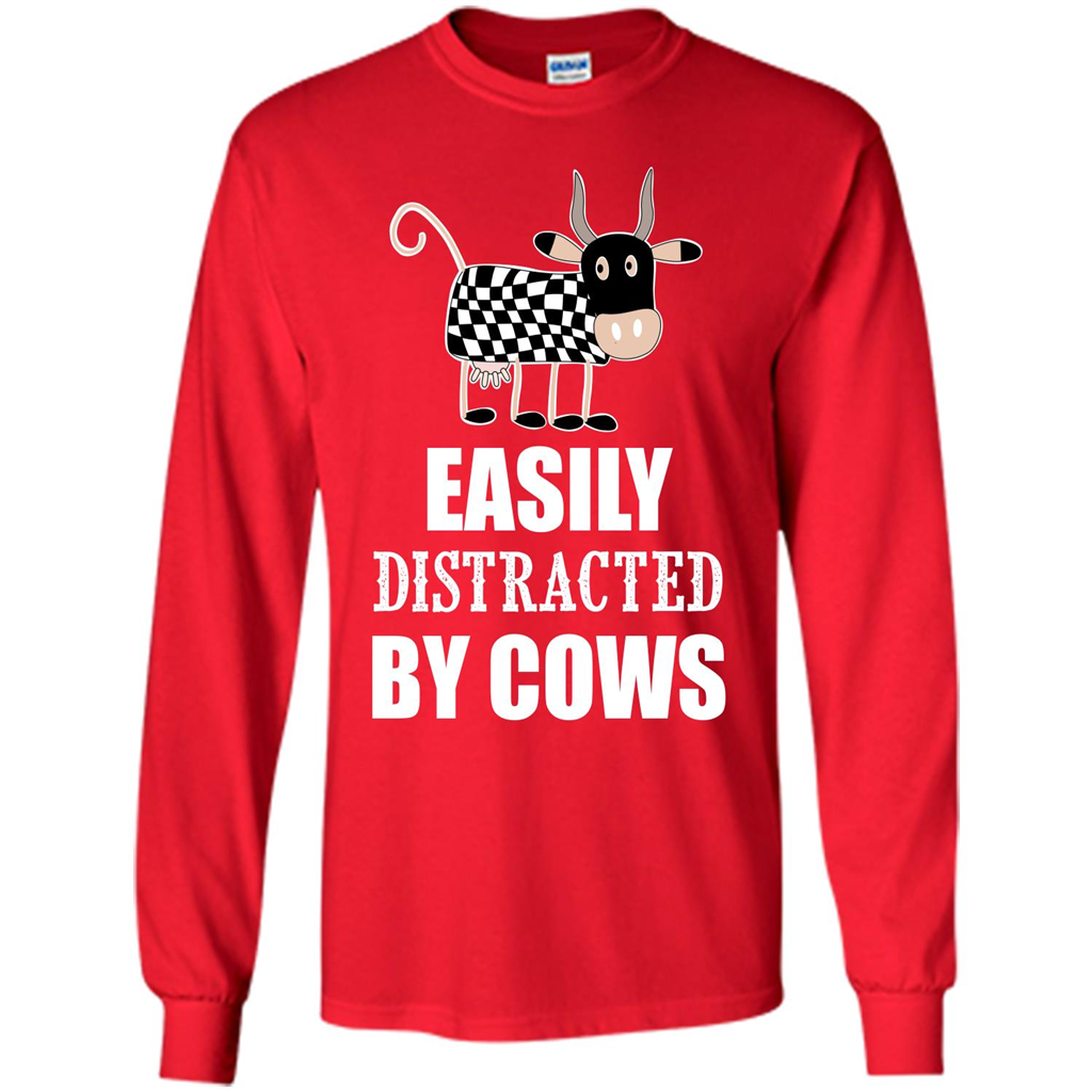 Cow T-shirt Easily Distracted By Cows T-shirt Red