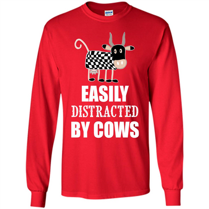 Cow T-shirt Easily Distracted By Cows T-shirt Red