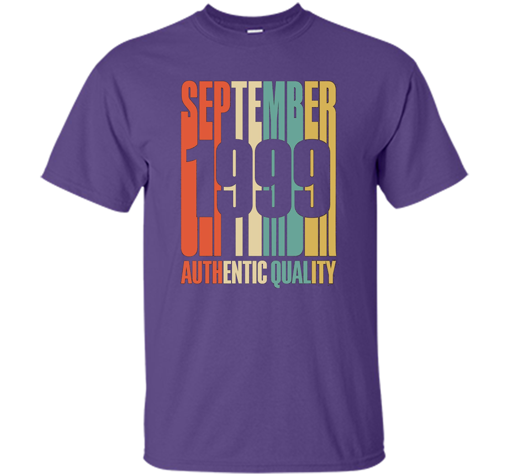 Retro Sept 1999 T-Shirt 18 yrs old Bday 18th Birthday T-shirt Purple