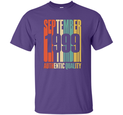 Retro Sept 1999 T-Shirt 18 yrs old Bday 18th Birthday T-shirt Purple
