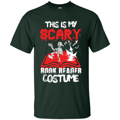 Halloween T-shirt This Is My Scary Book Reader Costume T-shirt Forest Green
