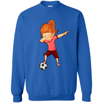 Soccer T-shirt For Girls Funny Dabbing Dab Dance Soccer Ball Royal