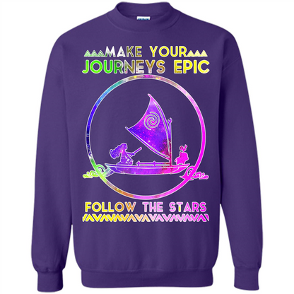Movie T-shirt Make Your Journeys Epic Follow The Stars Purple