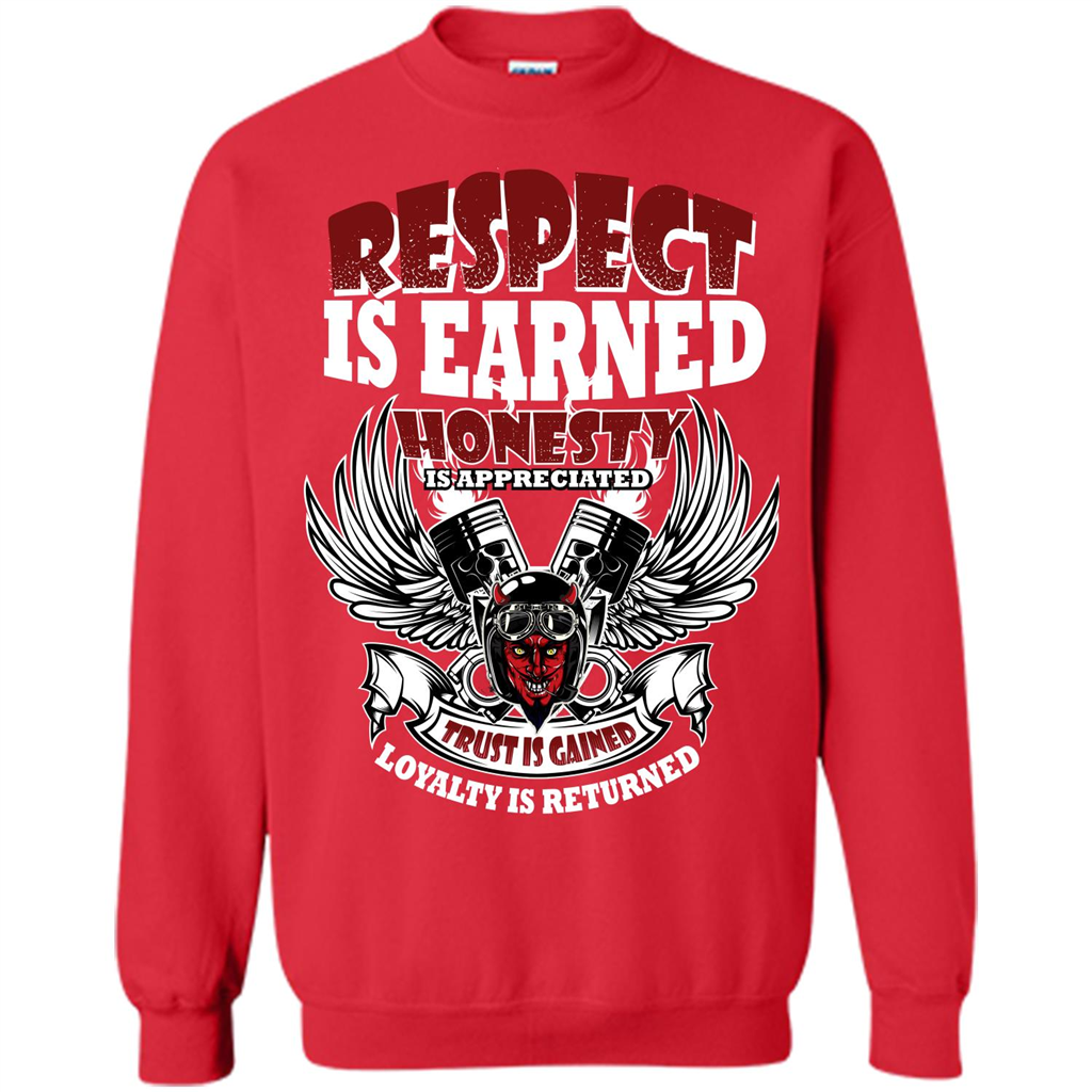 Motor T-shirt Trust Is Gained Loyalty Is Returned Red