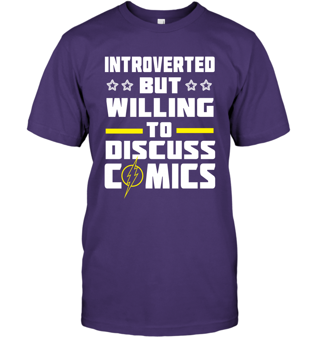 Introverted But Willing To Discuss Comics Shirt T-Shirt T-Shirt Purple