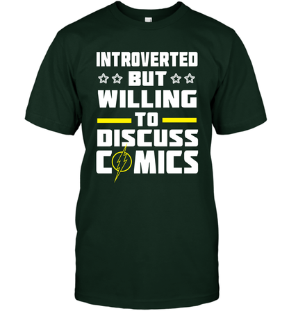Introverted But Willing To Discuss Comics Shirt T-Shirt T-Shirt Forest Green