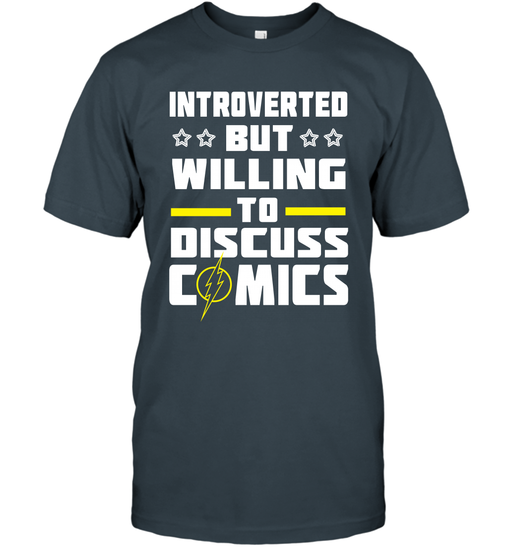 Introverted But Willing To Discuss Comics Shirt T-Shirt T-Shirt Charcoal