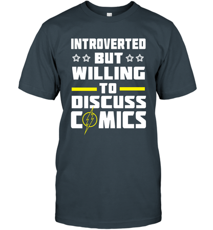Introverted But Willing To Discuss Comics Shirt T-Shirt T-Shirt Charcoal