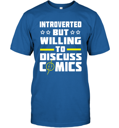 Introverted But Willing To Discuss Comics Shirt T-Shirt T-Shirt Royal