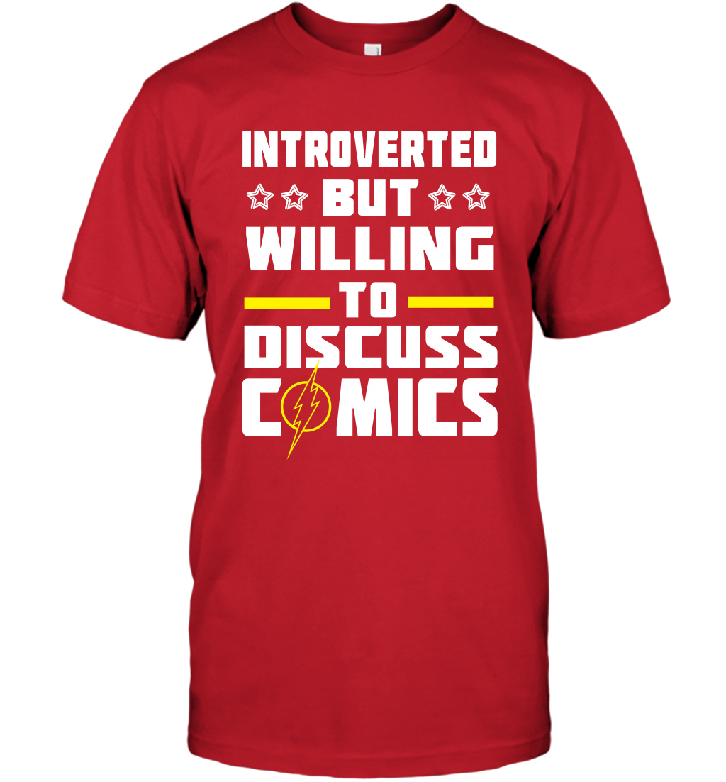 Introverted But Willing To Discuss Comics Shirt T-Shirt T-Shirt Red
