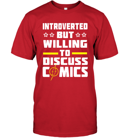 Introverted But Willing To Discuss Comics Shirt T-Shirt T-Shirt Red