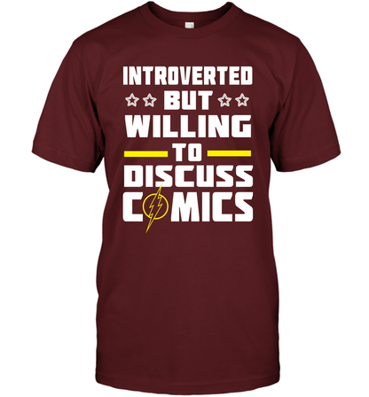 Introverted But Willing To Discuss Comics Shirt T-Shirt T-Shirt Cardinal