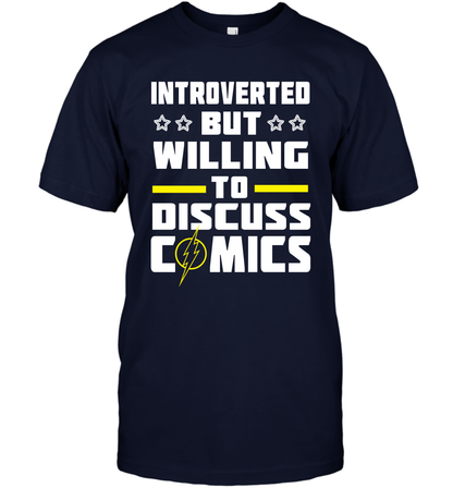 Introverted But Willing To Discuss Comics Shirt T-Shirt T-Shirt Navy