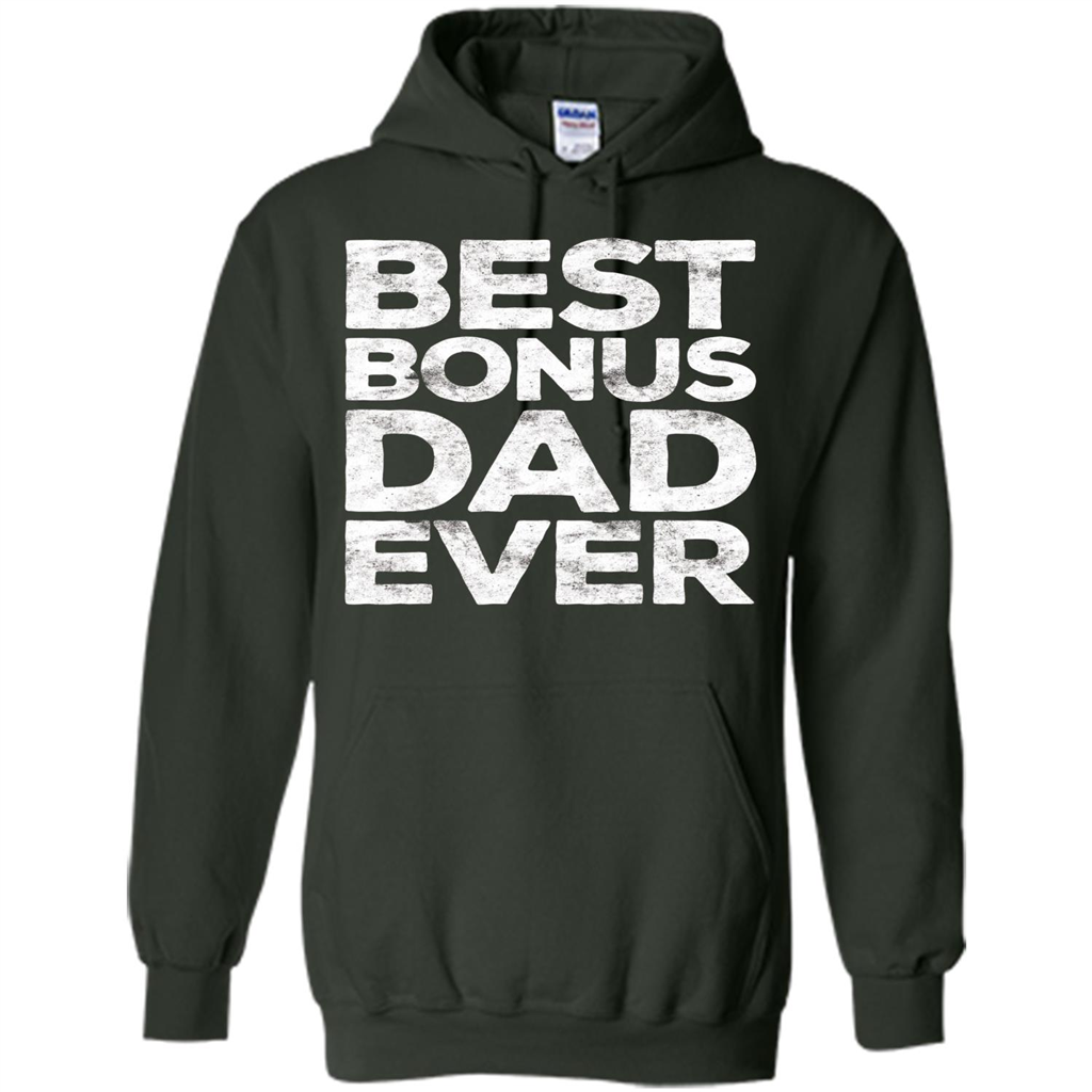 Fathers Day T-shirt Best Bonus Dad Ever Forest Green