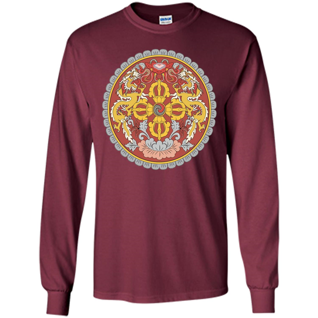 Emblem Of Bhutan T-shirt Maroon