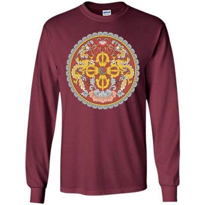 Emblem Of Bhutan T-shirt Maroon
