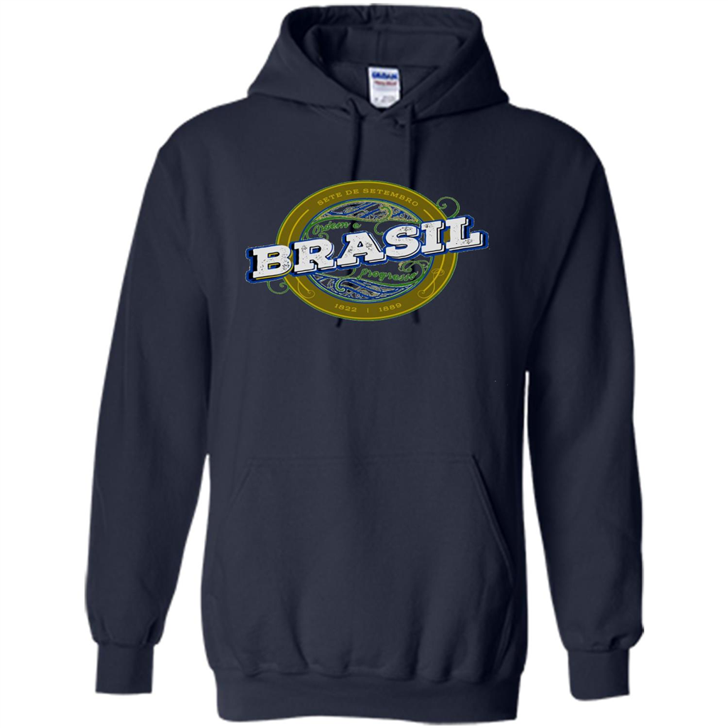 BRAZIL Brasil Independence Day Badge T-shirt Navy