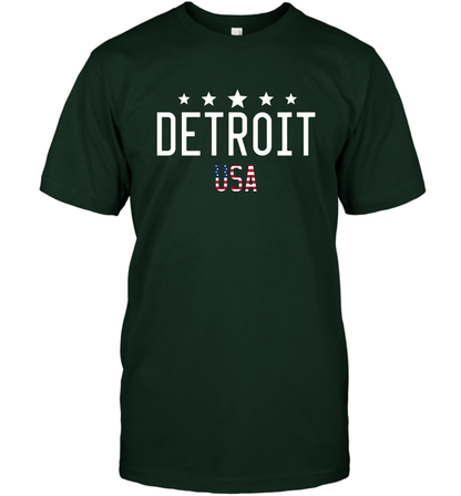 Detroit Usa Shirt T-Shirt T-Shirt Forest Green