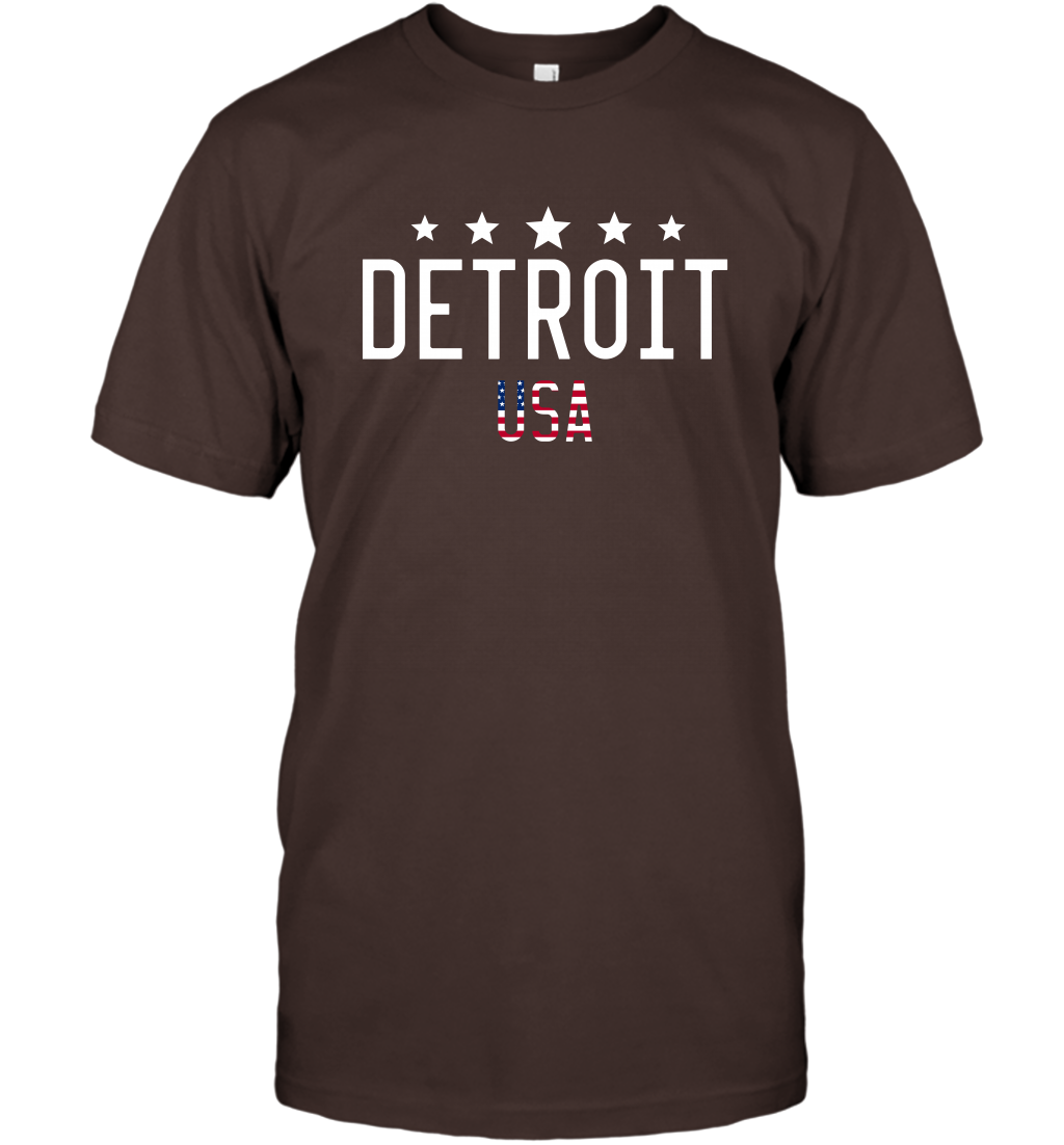 Detroit Usa Shirt T-Shirt T-Shirt Dark Chocolate