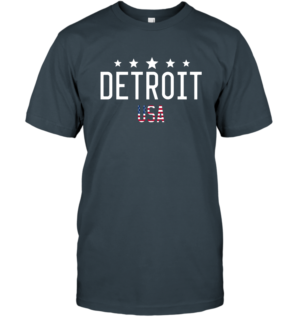Detroit Usa Shirt T-Shirt T-Shirt Charcoal