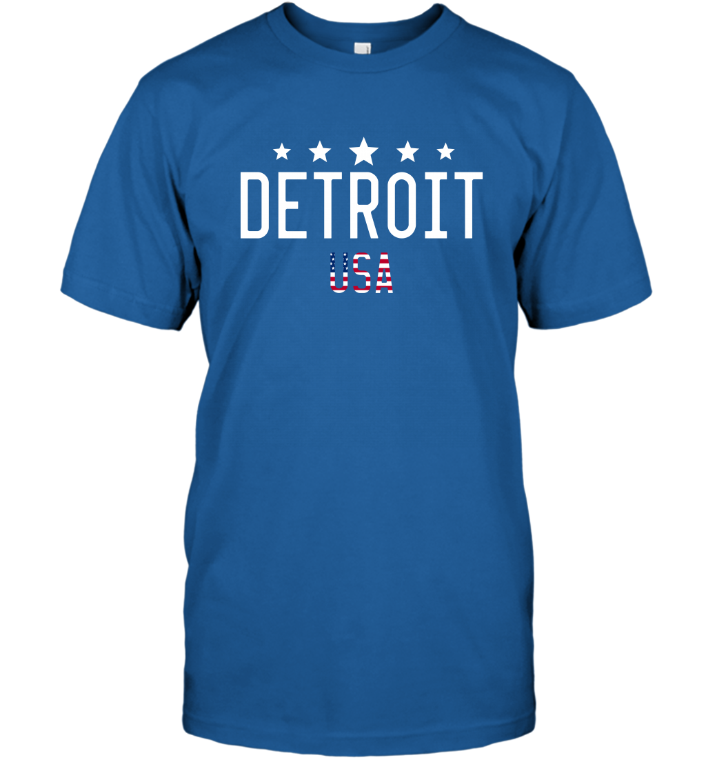 Detroit Usa Shirt T-Shirt T-Shirt Royal