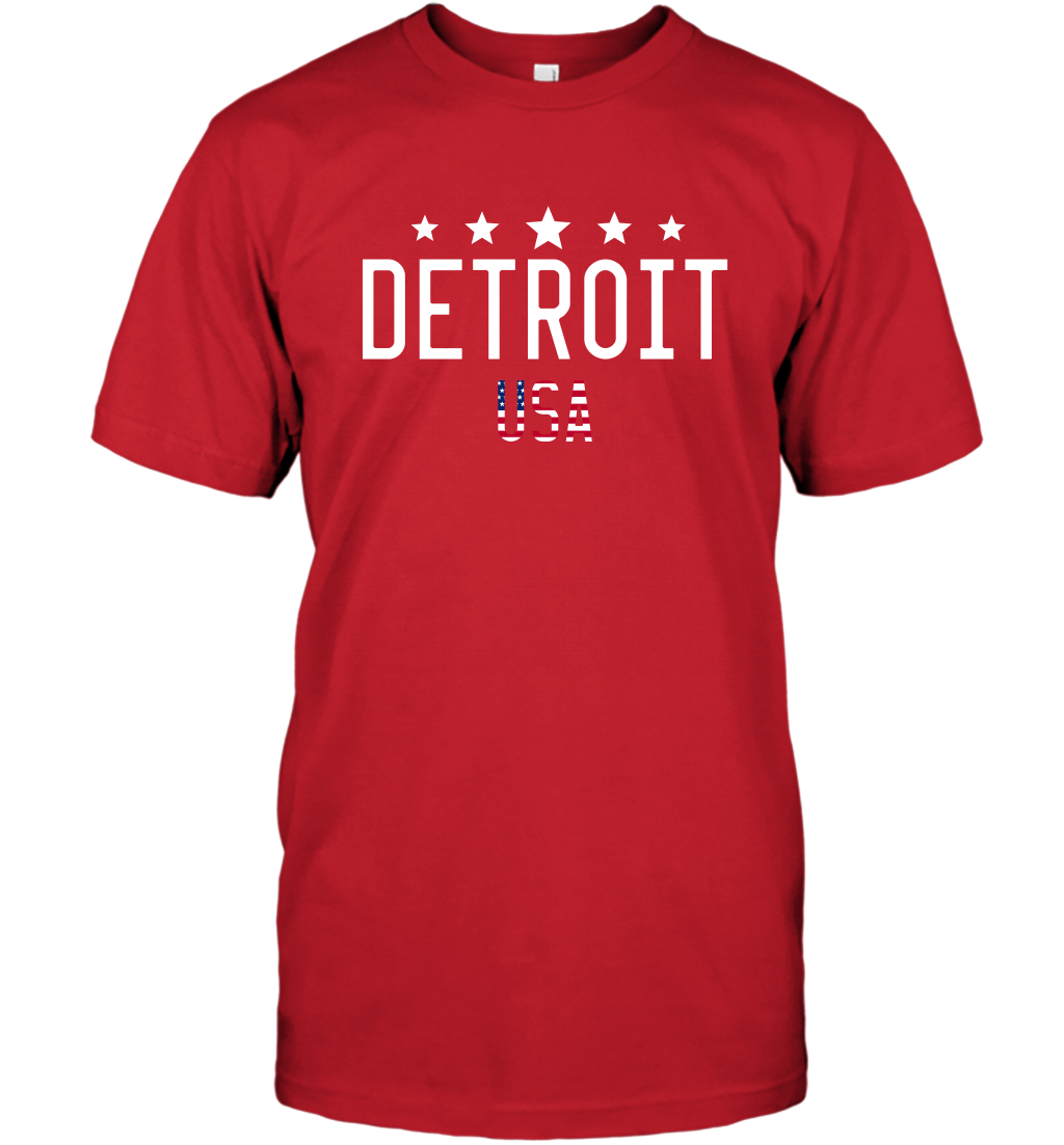 Detroit Usa Shirt T-Shirt T-Shirt Red