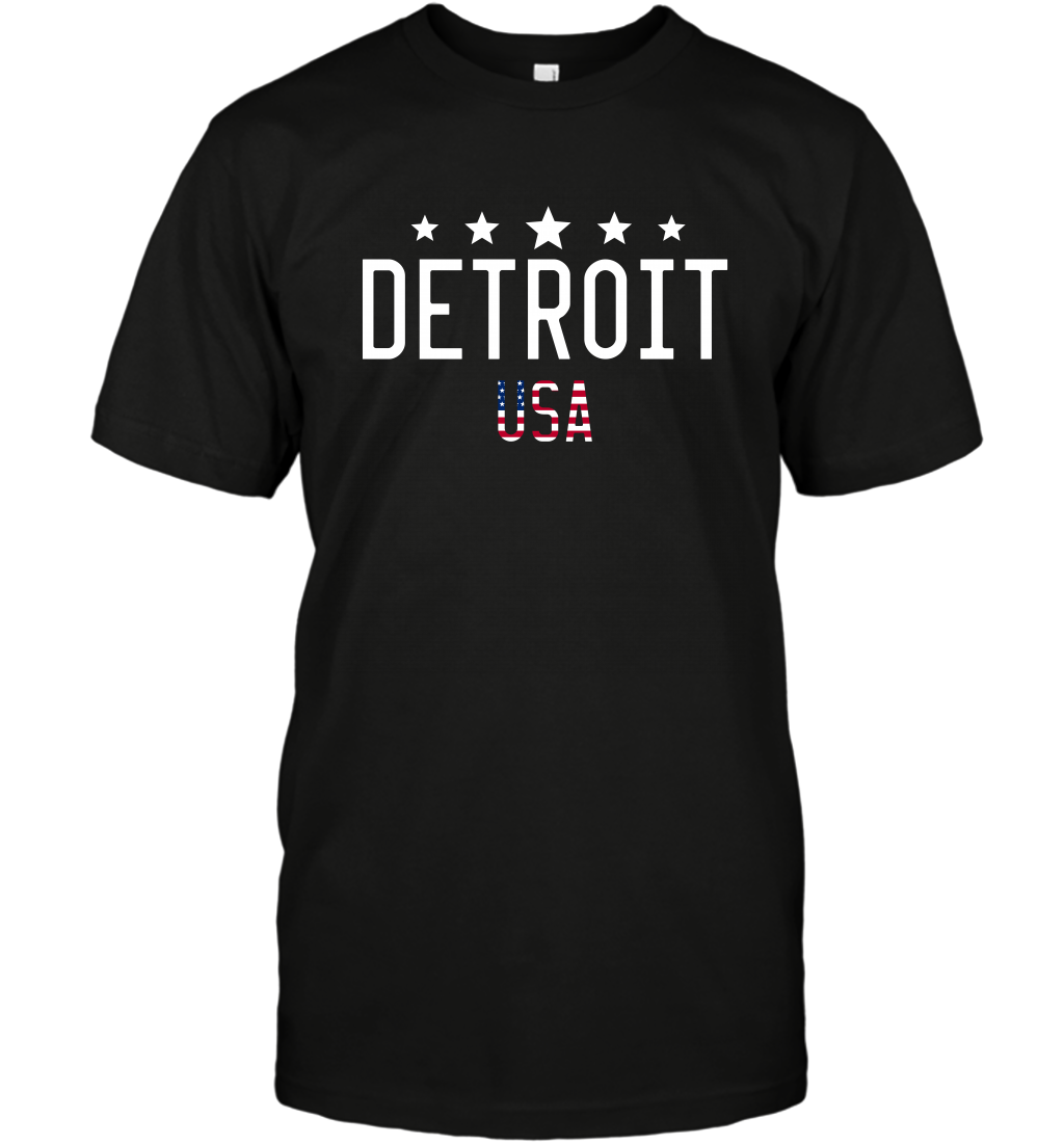 Detroit Usa Shirt T-Shirt T-Shirt Black
