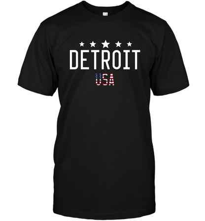 Detroit Usa Shirt T-Shirt T-Shirt Black