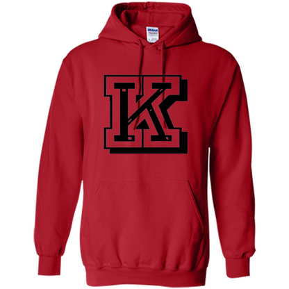 Letter K Initial T-Shirt for Names or Spelling Words Red
