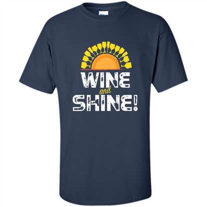 Wine T-shirt Wine And Shine Navy