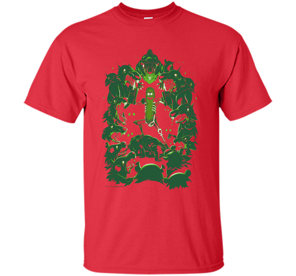 Pickle Rick Vs The Rats T-shirt Red