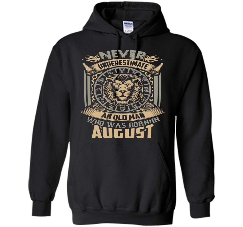 August T-shirt Old Man Born In August Black
