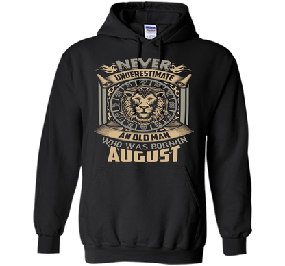 August T-shirt Old Man Born In August Black
