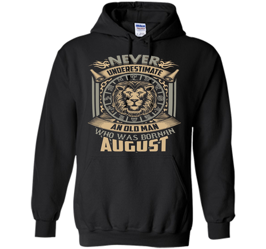 August T-shirt Old Man Born In August Black