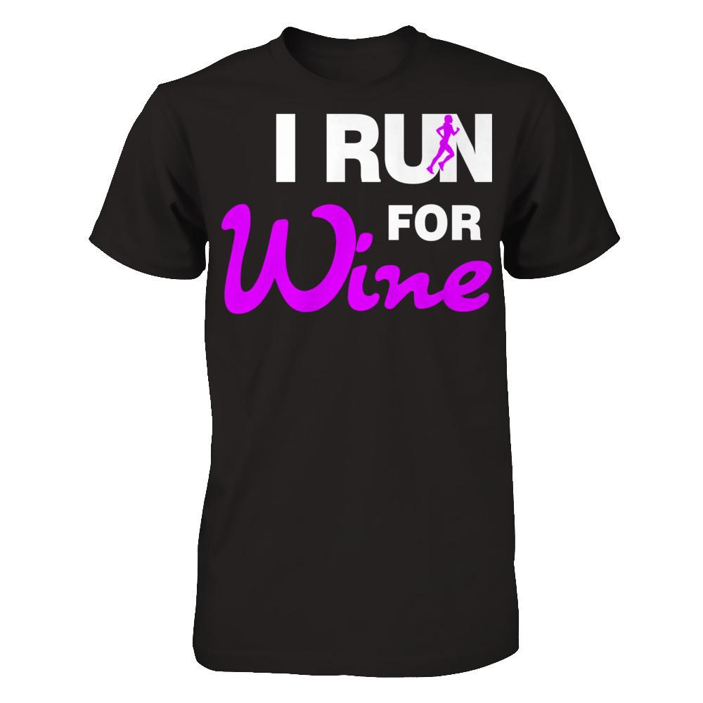 I Run For Wine T-shirt Gildan - Short Sleeve Tee Black