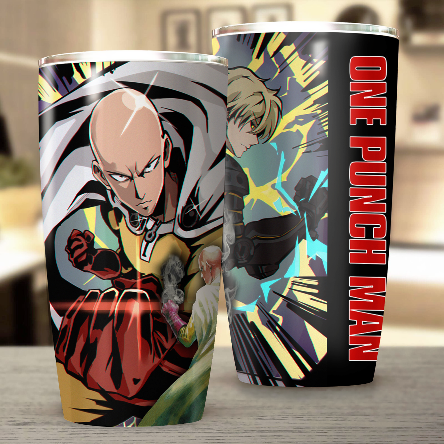 One Punch Man Saitama x Genos Anime Manga Insulated Stainless Steel Tumbler 20oz / 30oz 20oz