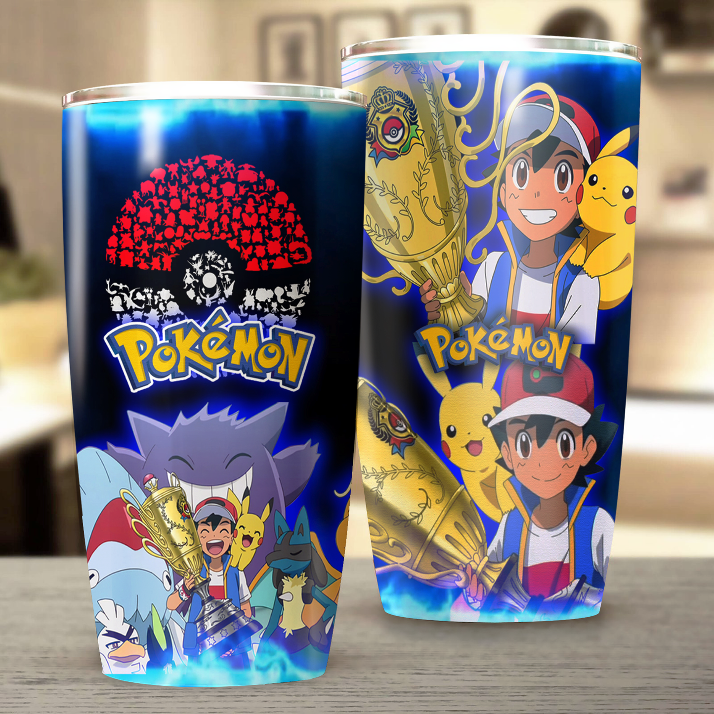 Pokemon Ash Ketchum Video Game Insulated Stainless Steel Tumbler 20oz / 30oz 20oz