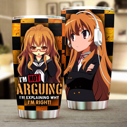 I'm Not Arguing I'm Explaining Why I'm Right Anime Girl Tumbler 20oz