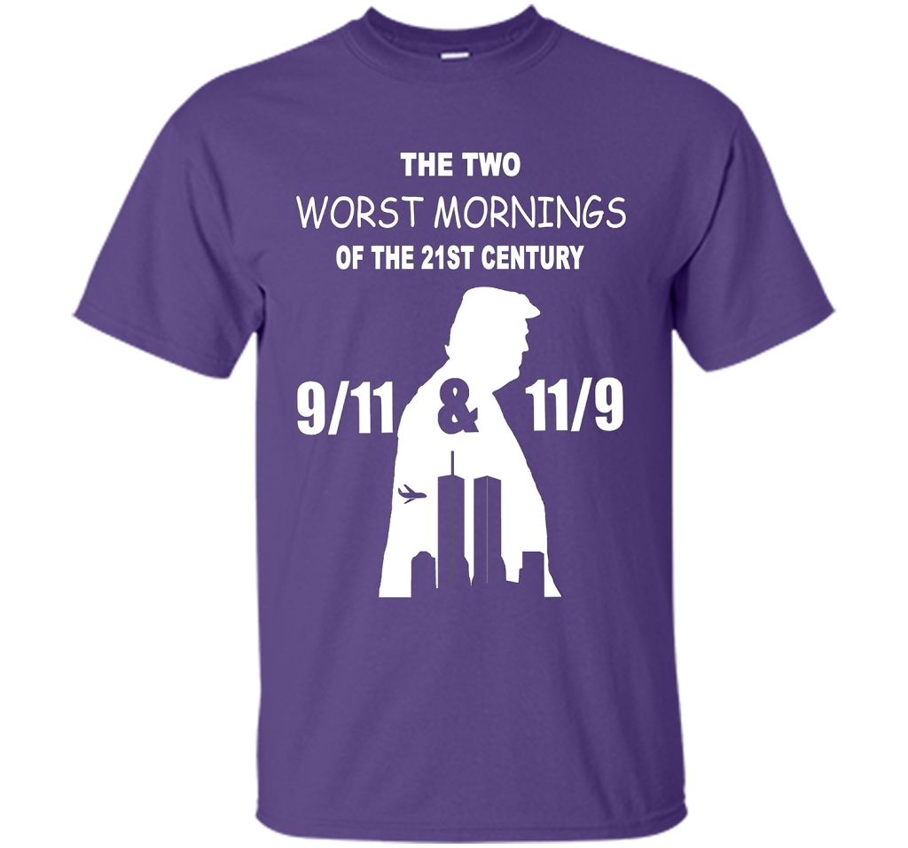 The Two Worst Mornings Of The 21st Century 9/11 And 11/9 T-shirt Purple