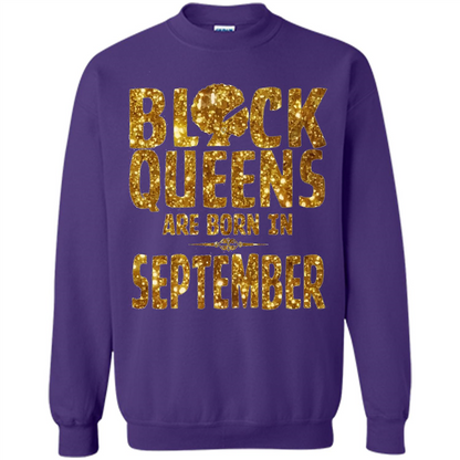 September Queens T-shirt Black Queens Are Born In September T-shirt Purple