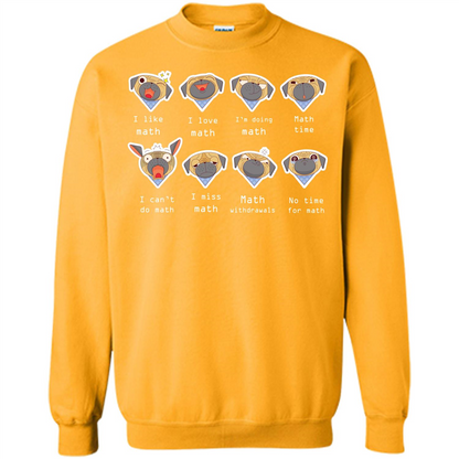 I Love Math T-shirt Dog Emotion Gold
