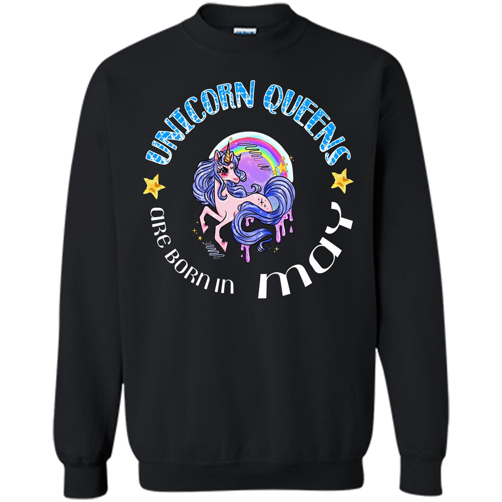 May Unicorn T-shirt Unicorn Queens Are Born May Black