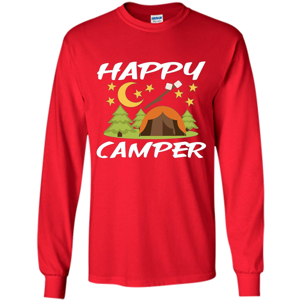 Happy Camper T-shirtt - Outdoor Night Sky Red
