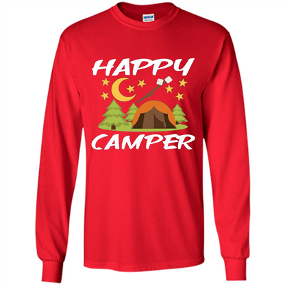 Happy Camper T-shirtt - Outdoor Night Sky Red