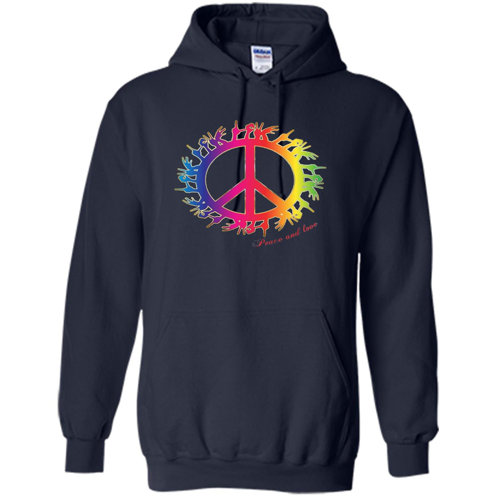 Peace and Love American Sign Language ASL T-shirt Navy