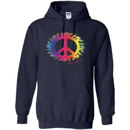 Peace and Love American Sign Language ASL T-shirt Navy