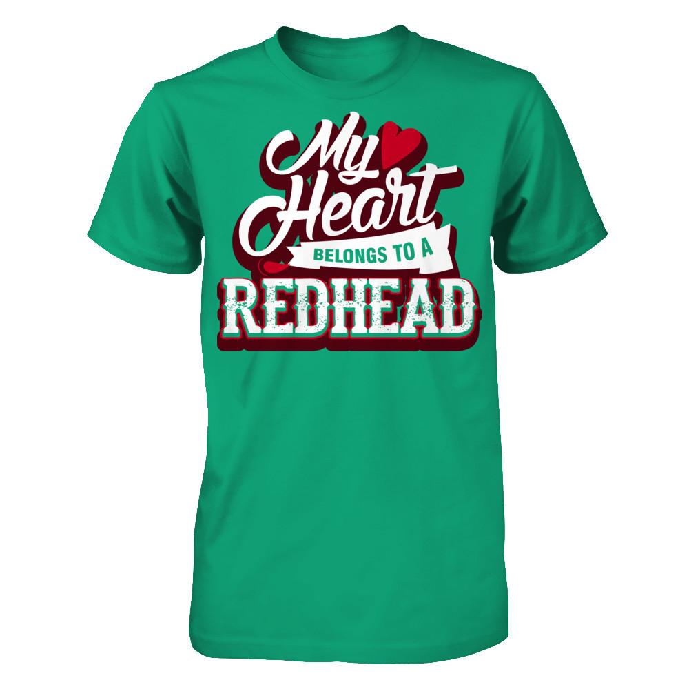 My Heart Belongs To A Redhead T-shirt Gildan - Short Sleeve Tee Kelly Green
